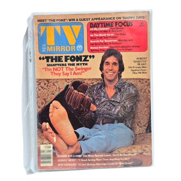 TV Mirror Magazine July 1976 Fonzie Happy Days Ron Howard Robert Blake Baretta - Picture 1 of 2